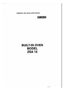 Bruksanvisning Zanussi ZSA15W Ugn