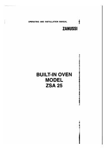 Manual Zanussi ZSA25B Oven