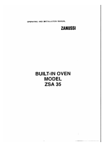 Bruksanvisning Zanussi ZSA35B Ugn