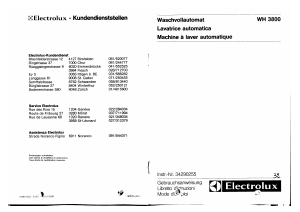 Manuale Electrolux WH3800 Lavatrice