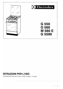 Manuale Electrolux G550 Cucina