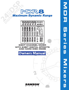 Manual Samson MDR8 Mixing Console