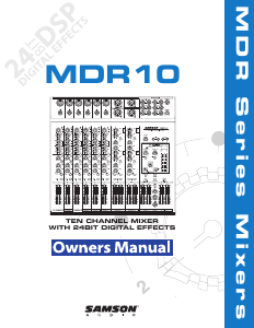 Manual Samson MDR10 Mixing Console