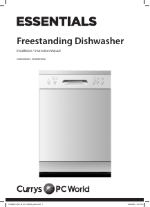 Manual Currys Essentials CDW60B20 Dishwasher