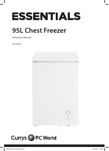 Manual Currys Essentials C95CFW20 Freezer