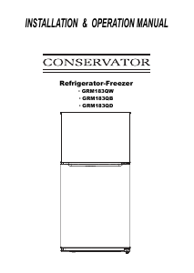 Handleiding Conservator GRM183QD Koel-vries combinatie