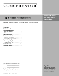 Manual Conservator VPS10FGMBB Fridge-Freezer