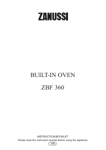 Manual Zanussi ZBF360W Oven