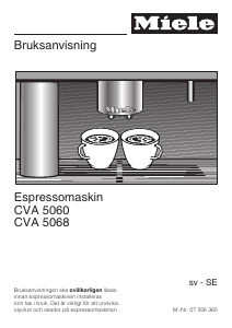 Bruksanvisning Miele CVA 5060 Espressomaskin