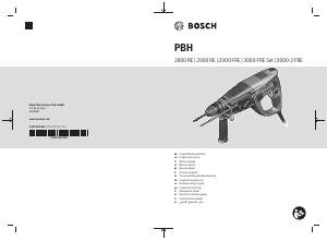 Manual Bosch PBH 3000 FRE Set Martelo perfurador