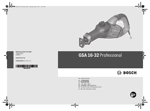 说明书 博世 GSA 16-32 往复锯