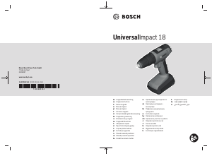 Rokasgrāmata Bosch UniversalImpact 18 Urbja piedziņas ierīce