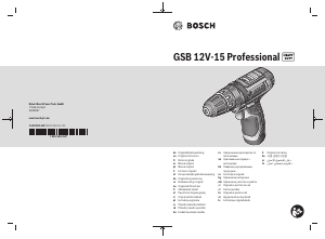 Rokasgrāmata Bosch GSB 12V-15 Urbja piedziņas ierīce