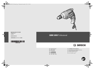 Hướng dẫn sử dụng Bosch GBM 1000 Bộ dẫn động khoan