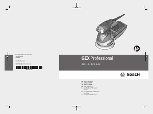 说明书 博世 GEX 125-1 A Professional 随机轨道砂光机