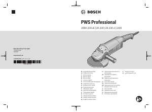 Manual Bosch PWS 2000-230 JE Angle Grinder