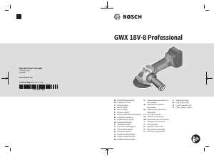Manuál Bosch GWX 18V-8 Úhlová bruska