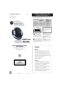 Mode d’emploi Philips EXP3481 Lecteur CD portable