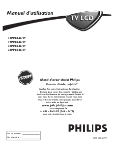 Mode d’emploi Philips 15PF8946 Téléviseur LCD