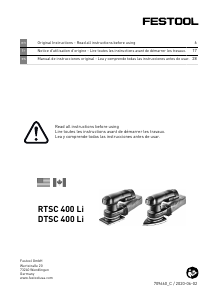 Mode d’emploi Festool DTSC 400 Li 3.1 I-Set Ponceuse vibrante