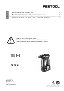 Mode d’emploi Festool C 18 HPC 4.0 I-Plus Perceuse visseuse