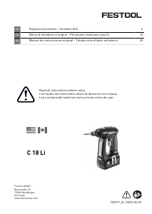 Manual Festool C 18-Basic Drill-Driver