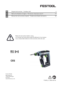 Mode d’emploi Festool CXS 2.6-Plus Perceuse visseuse