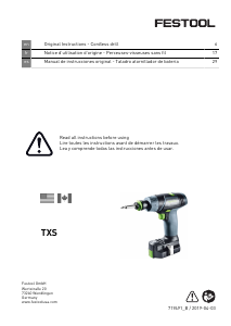 Manual Festool TXS 2.6-Plus Drill-Driver