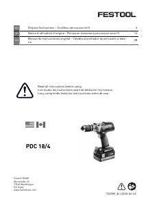 Manual Festool PDC 18/4-Basic Drill-Driver