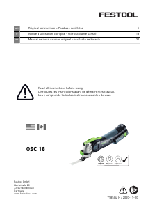Manual Festool OSC 18 E-Basic Multitool