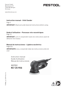 Manual Festool RO 125 FEQ-Plus Random Orbital Sander