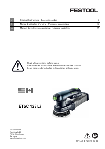 Handleiding Festool ETSC 125 Li 3.1 I-Set Excentrische schuurmachine