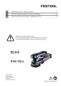 Manual de uso Festool ETSC 125 Li 3.1-Basic Lijadora excéntrica