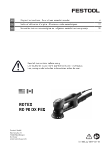 Manual Festool RO 90 DX FEQ-Plus Random Orbital Sander