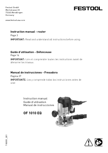 Mode d’emploi Festool OF 1010 EQ-F-Plus Défonceuse multifonction