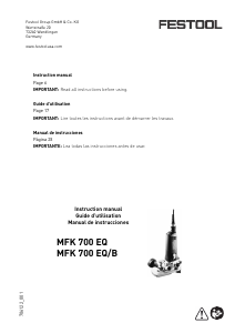 Manual de uso Festool MFK 700 EQ/B-Plus Fresadora de superficie