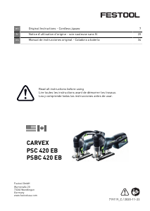 Manual de uso Festool PSC 420 HPC 4.0 EBI-Plus Sierra de calar