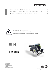 Manual Festool HKC 55 Li EB-F-Basic Circular Saw