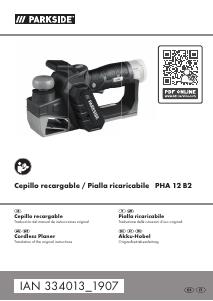 Manual de uso Parkside PHA 12 B2 Cepillo