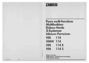 Mode d’emploi Zanussi HM114S Cuisinière