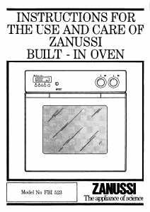 Bruksanvisning Zanussi FBI523/A Ugn