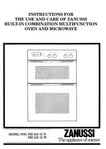 Bruksanvisning Zanussi FBI533/31B Ugn