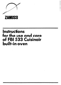 Bruksanvisning Zanussi FBI533C Ugn