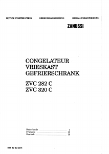Handleiding Zanussi ZVC 282 C Vriezer