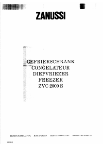 Manual Zanussi ZVC 2000 S Freezer