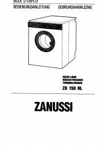 Mode d’emploi Zanussi ZD150RL Sèche-linge
