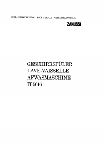 Handleiding Zanussi IT 5616 Vaatwasser