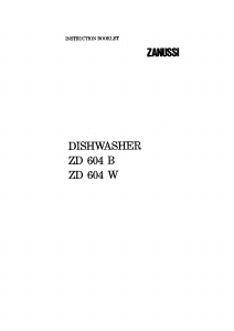 Manual Zanussi ZD604B Dishwasher
