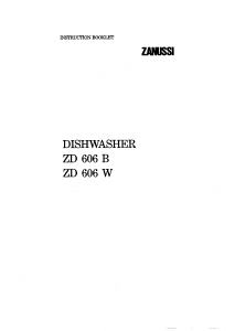 Manual Zanussi ZD606W Dishwasher