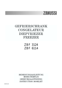 Handleiding Zanussi ZBF 6114 Vriezer